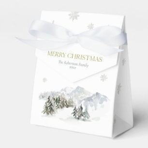 Elegant Winter Mountain Christmas Favour Box