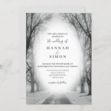 Elegant Winter Mountain Pines Wedding Invitation