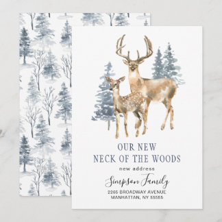 Elegant Winter New Neck of the Woods Moving Announcement
