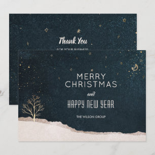 Elegant Winter Night Christmas Business Holiday Card