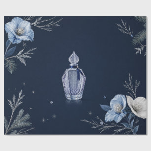 Elegant Winter Perfume Christmas Navy Wrapping Pap Paper
