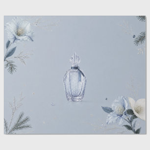 Elegant Winter Perfume Frost Blue Christmas Wrappi Wrapping Paper