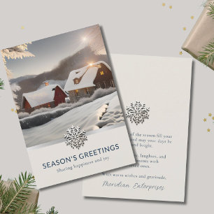 Elegant Winter Photo Business Holiday Card