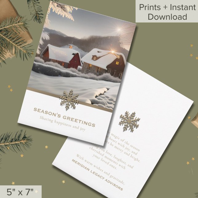 Elegant Winter Photo Business Holiday Card (Creator Uploaded)