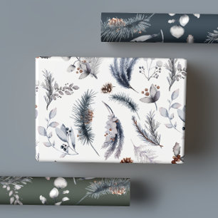 Elegant Winter Pine Botanicals Holiday Wrapping Paper Sheet