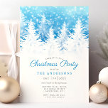 Elegant Winter Pine Trees in Snow Christmas Party Invitation<br><div class="desc">Invite your guests to a magical winter wonderland celebration with this stunning Christmas party invitation. Featuring elegant snow-covered pine trees under a serene blue sky, this design captures the peaceful beauty of winter. Ideal for a formal holiday gathering or a cosy family Christmas party, this invitation sets the perfect tone...</div>