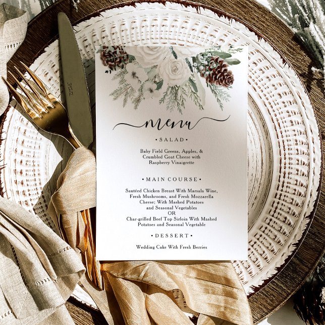 Elegant Winter Pine Wedding Menu (Creator Uploaded)