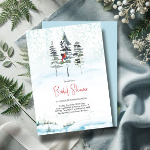 Elegant Winter Pines Christmas Bridal Shower Invitation