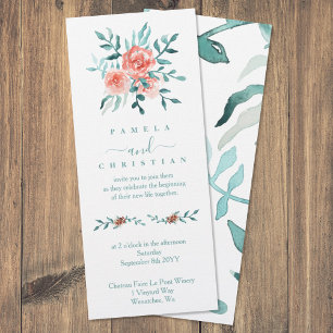 Elegant Winter Roses, Eucalyptus Wedding Invitation