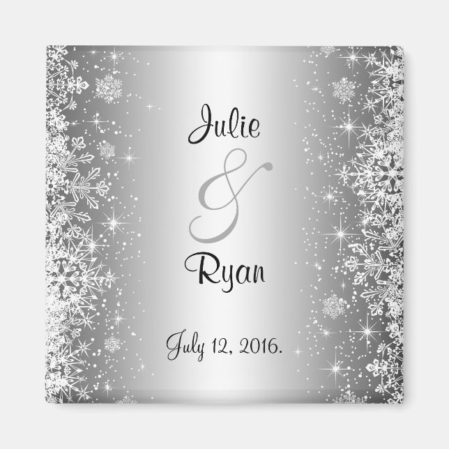Elegant winter Save the date Magnet (Front)