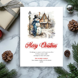 Elegant winter scene Christmas greeting card