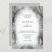 Elegant Winter Silver Snow Wedding Invitation