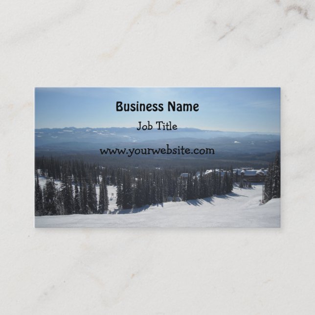 Elegant Winter Snow Scene Business Card (Front)
