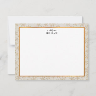 Elegant Winter Snowflake Faux Gold Thank You Card