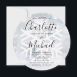 Elegant Winter Snowflakes Circular Wedding Invitation<br><div class="desc">Featuring elegant signature style names this stylish circular winter wedding invitation can be personalised with your wedding details in chic lettering. Designed by Thisisnotme©</div>