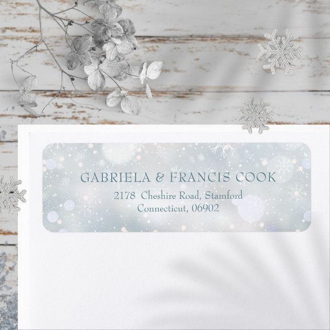 Elegant Winter Snowflakes Return Address Label (Elegant Winter Snowflakes Return Address Label)