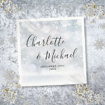 Elegant Winter Snowflakes Signature Script Napkin<br><div class="desc">Featuring signature style names,  these elegant winter snowflakes napkins can be personalised with your information in chic lettering. Designed by Thisisnotme©</div>