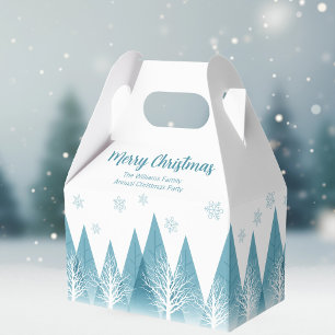 Elegant Winter Trees Annual Family Christmas Party Favour Box