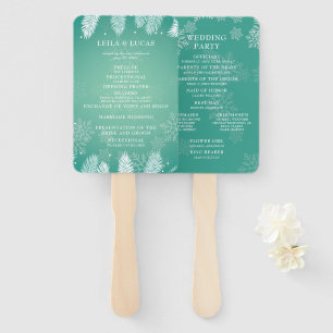 Elegant Winter Wedding Ceremony Program Hand Fan