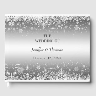 Elegant winter wedding guest book