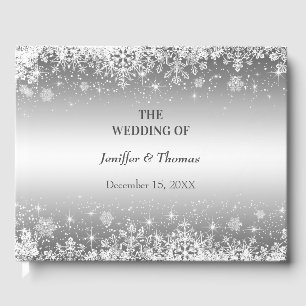 Elegant winter wedding guest book