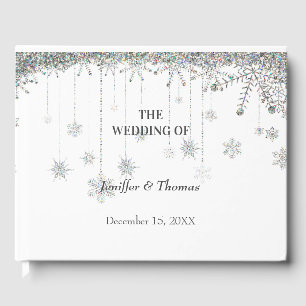 Elegant winter wedding guest book