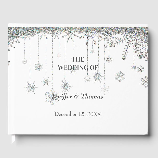 Elegant winter wedding guest book (Front)