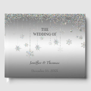Elegant winter wedding guest book