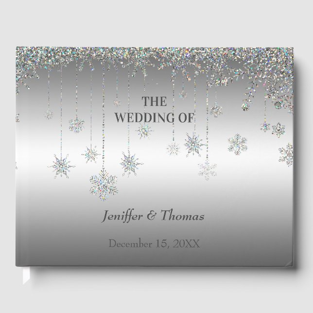Elegant winter wedding guest book (Front)