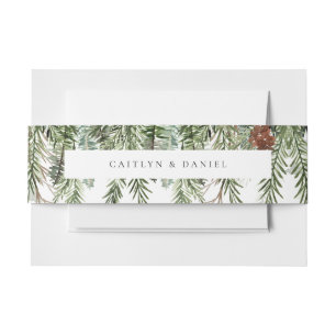 Elegant Winter Wedding Invitation Belly Band
