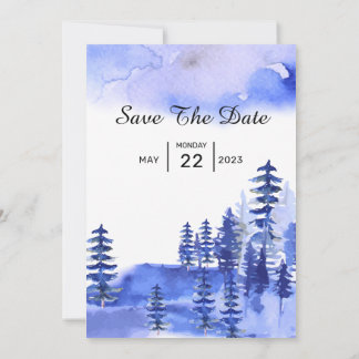 Elegant Winter Wedding Invitation Card Vector temp