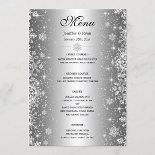 Elegant winter Wedding Menu