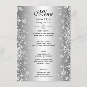 Elegant winter Wedding Menu