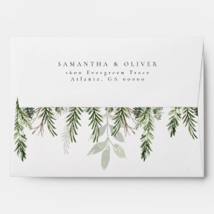 Elegant Winter Wedding Return Address Envelope