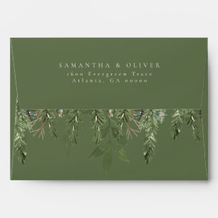 Elegant Winter Wedding Return Address Envelope