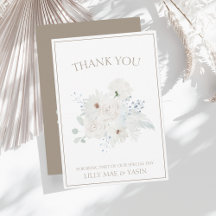 Elegant Winter White Taupe Floral Wedding