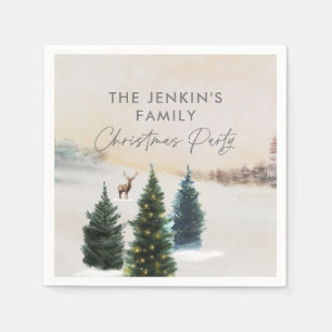 Elegant Winter Wonderland Christmas Party Napkin