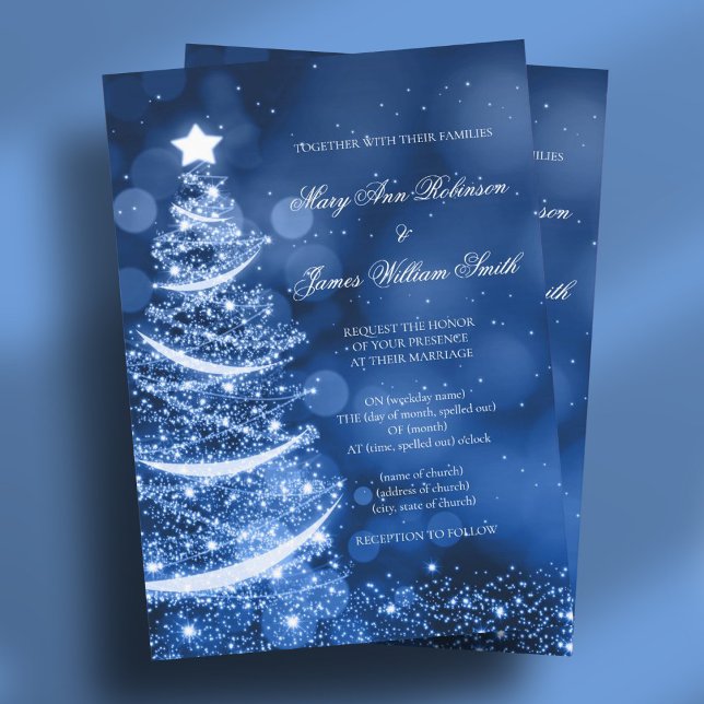 Elegant Winter Wonderland Christmas Wedding Invitation (Elegant Winter Wonderland Christmas Wedding Invitation)