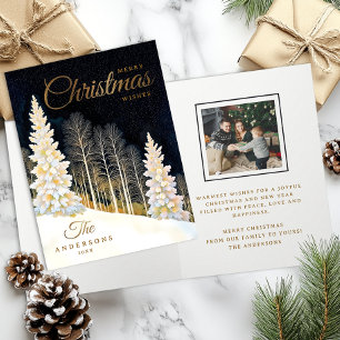 Elegant Winter Wonderland Family Christmas Card