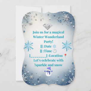 ✨ Elegant Winter Wonderland Party Invitation ❄️
