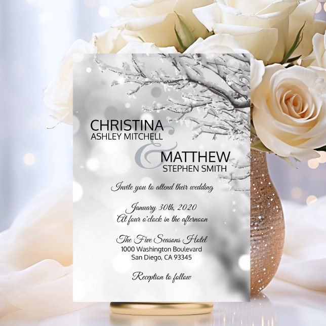 Elegant Winter Wonderland Snow Snowflakes WEDDING Invitation (Elegant Winter Wonderland Snow Snowflakes WEDDING Invitation)