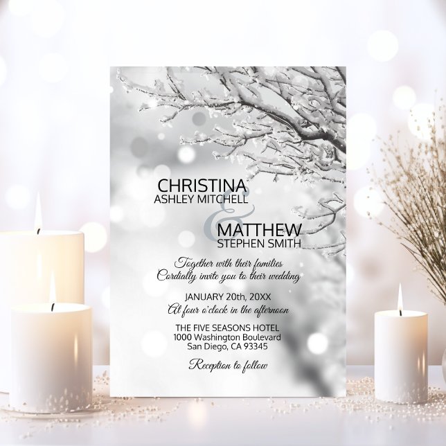 Elegant Winter Wonderland Snow Snowflakes WEDDING Invitation (Elegant Winter Wonderland Snow Snowflakes WEDDING Invitation)