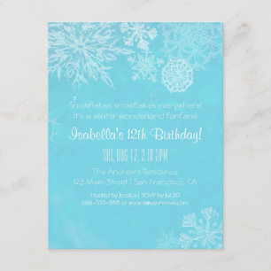 Elegant Winter Wonderland Snowflake Birthday Party Invitation