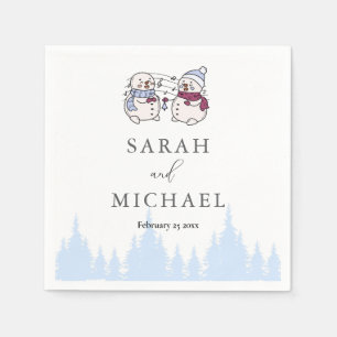 Elegant Winter Wonderland Snowflakes Napkin