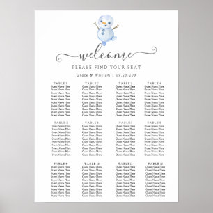 Elegant Winter Wonderland Snowflakes wedding Poster