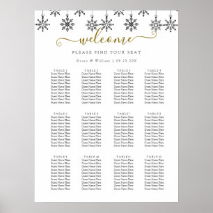 Elegant Winter Wonderland Snowflakes wedding Poster