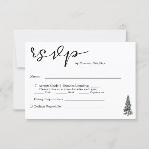 Elegant Winter Wonderland  Snowflakes wedding RSVP Card