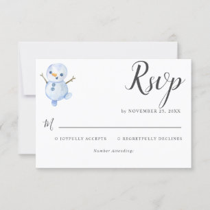 Elegant Winter Wonderland Snowflakes wedding RSVP Card