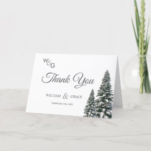 Elegant Winter Wonderland  Snowflakes wedding Thank You Card