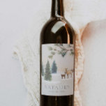 Elegant Winter Woodland Baby Shower Wine Label<br><div class="desc">Brimming with charm, these labels turn every wine bottle into a standout decoration, offering an enchanting blend of whimsy and sophistication. Crisp woodland imagery perfectly encapsulates the magic of a winter woodland. These labels transform an ordinary bottle of wine into a memorable keepsake for your guests. Elevate your event with...</div>